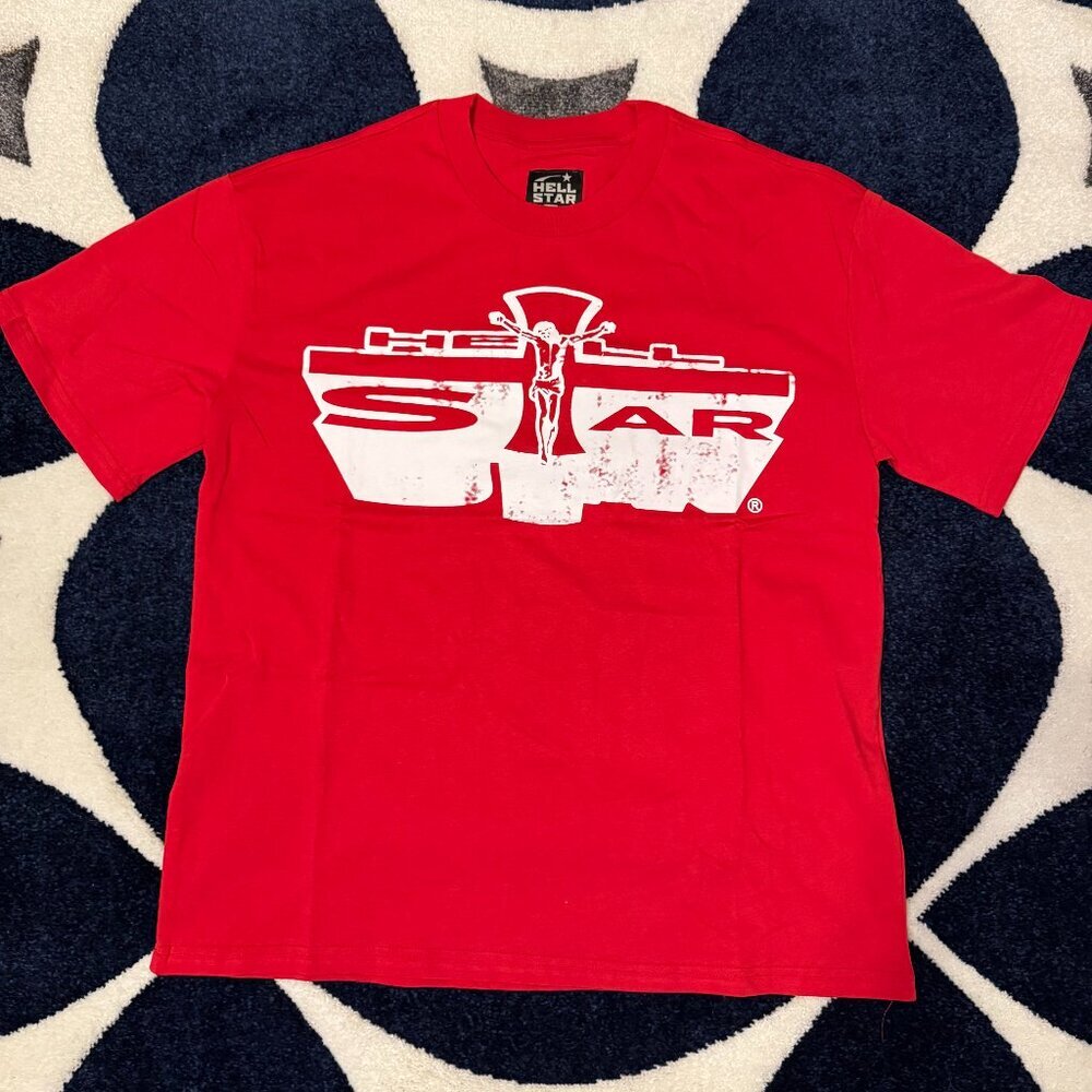 Hellstar Path To Paradise Jesus Cross Red Tshirt Mens Large